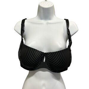 Ashley Graham Pinstripe Underwire T-Shirt Bra Keyhole 38DDD